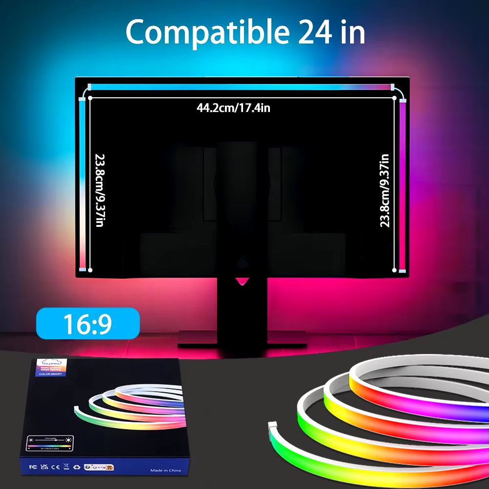 Smart LED Gaming Strip Light Computer Monitor Backlight Sync Strip Light RGB Light Bar Screen USB Gaming Bedroom Decor Lamp