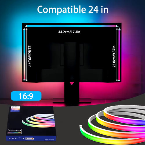 Smart LED Gaming Strip Light Computer Monitor Backlight Sync Strip Light RGB Light Bar Screen USB Gaming Bedroom Decor Lamp