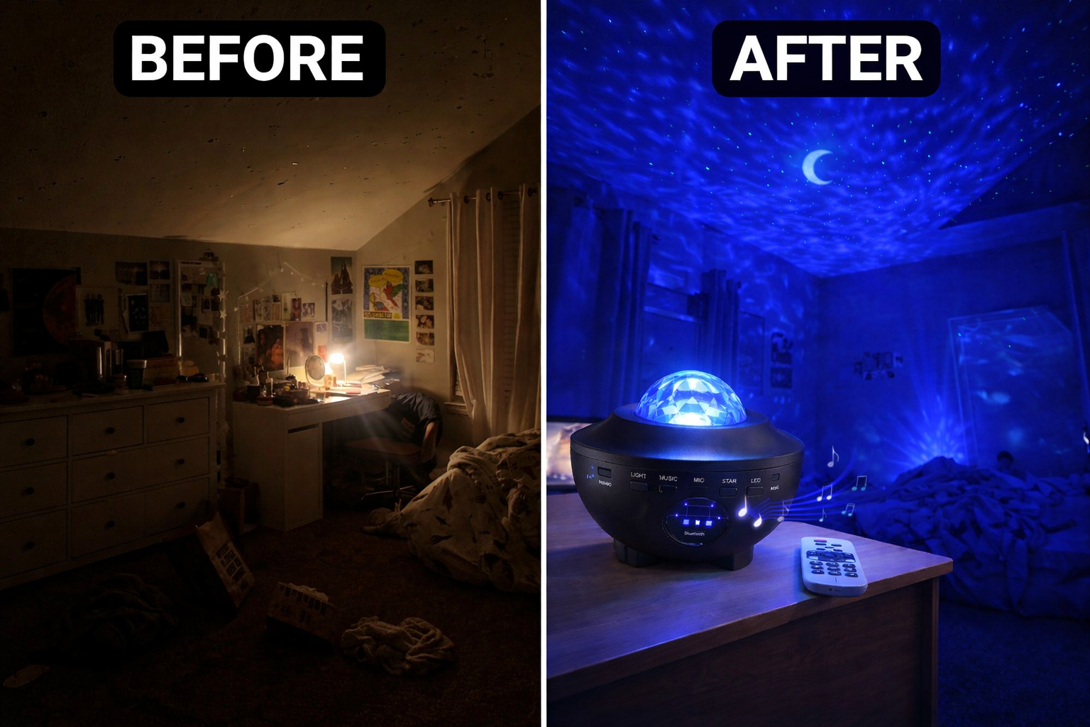 Galaxy star Projector -13-in-1 Night Light for Bedroom.