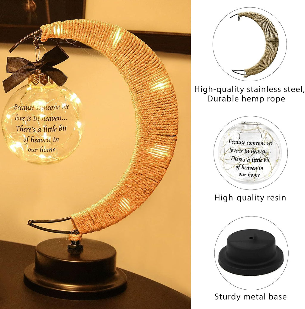 Memorial Moon Lamp, Sympathy Gifts for Loss of Mom Father Loved One, in Memory of Loved One, Loss of Mother Father Bereavement/Condolence/Memorial Gifts for Remembrance