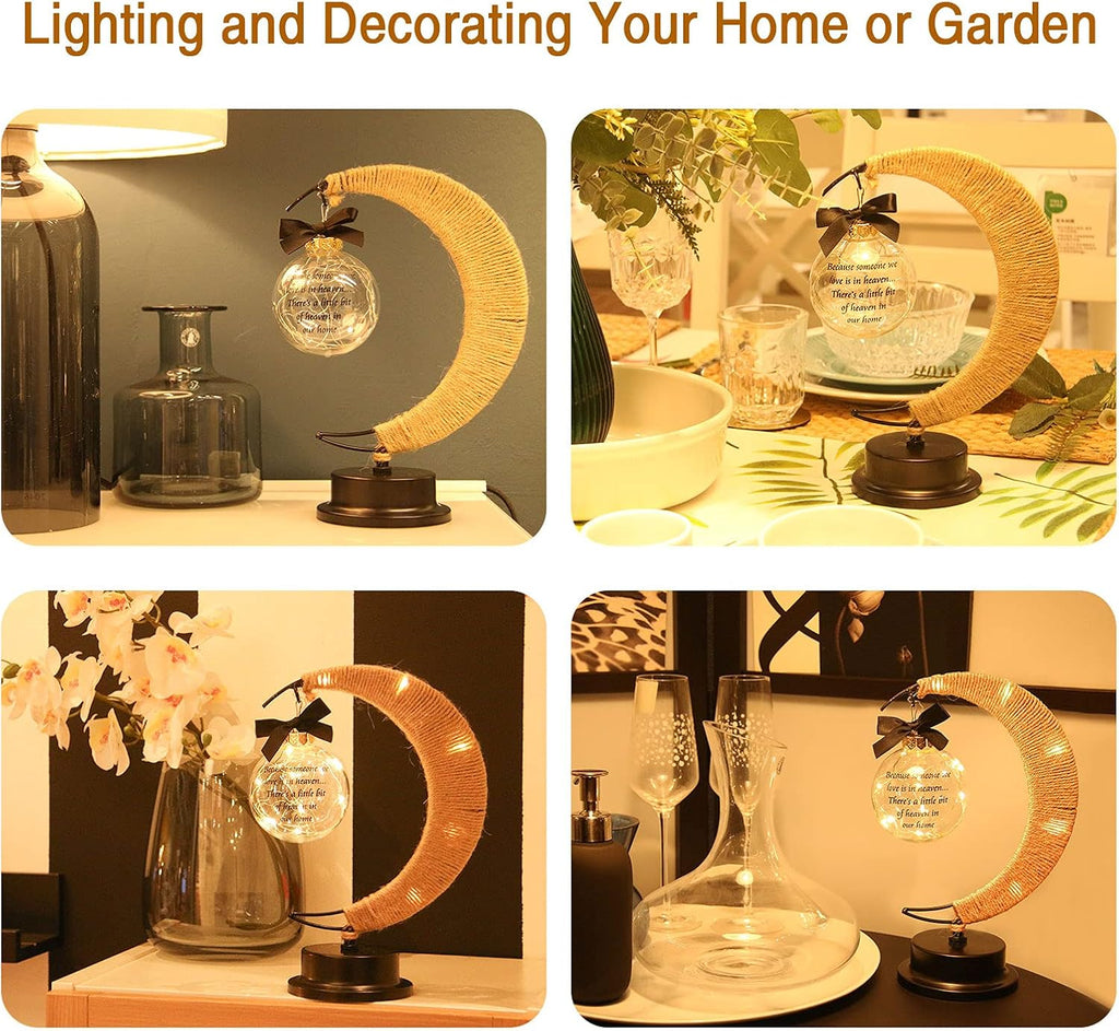 Memorial Moon Lamp, Sympathy Gifts for Loss of Mom Father Loved One, in Memory of Loved One, Loss of Mother Father Bereavement/Condolence/Memorial Gifts for Remembrance